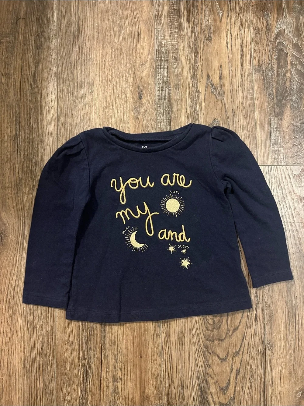GAP Toddler Navy Top with Gold Embroidery